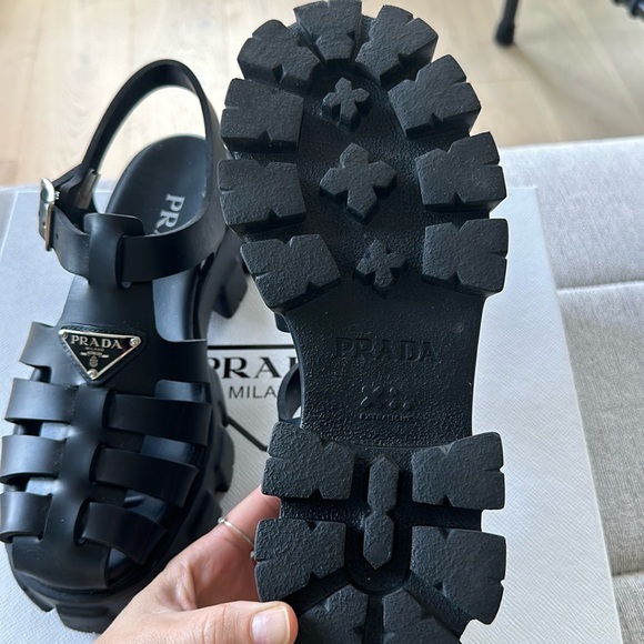 Prada Monolith Rubber Sandals - Picture 3 of 4
